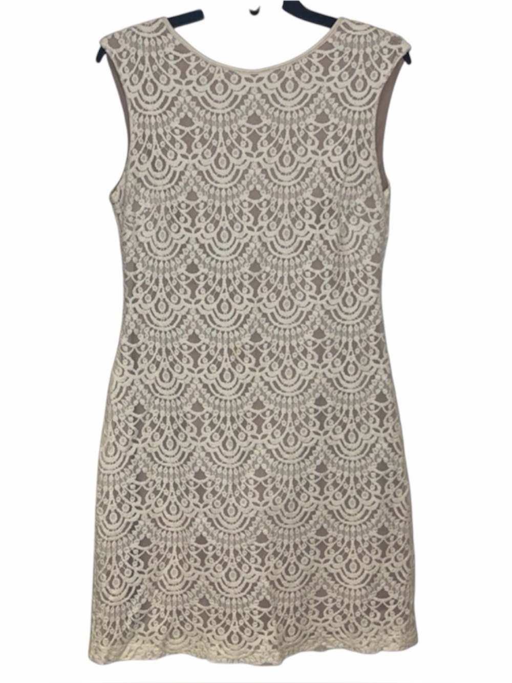 Jessica Howard Ivory Lace Sheath Dress Sleeveless Mini Wedding Formal Size 8
